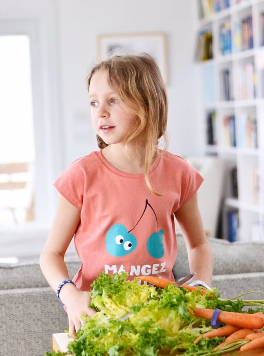 Kortärmad t-shirt rosa körsbär eko