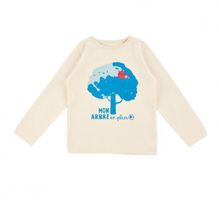 Långärmad barn t-shirt tröja creme - Kastanjeträd 2-6år ekologiska barnkläder