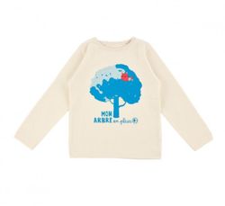 Långärmad barn t-shirt tröja creme - Kastanjeträd 2-6år ekologiska barnkläder
