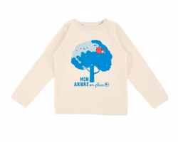 Långärmad barn t-shirt tröja creme - Kastanjeträd 2-6år ekologiska barnkläder