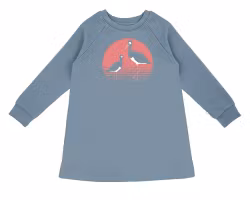 Sweatshirt klänning barn stork - 24mån-5år ekologisk bomull ekologiska barnkläder