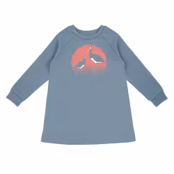 Sweatshirt klänning barn stork - 24mån-5år ekologisk bomull ekologiska barnkläder