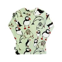 Långärmad tröja t-shirt barn - Lunnefågel - 1-8år miljövänliga barnkläder