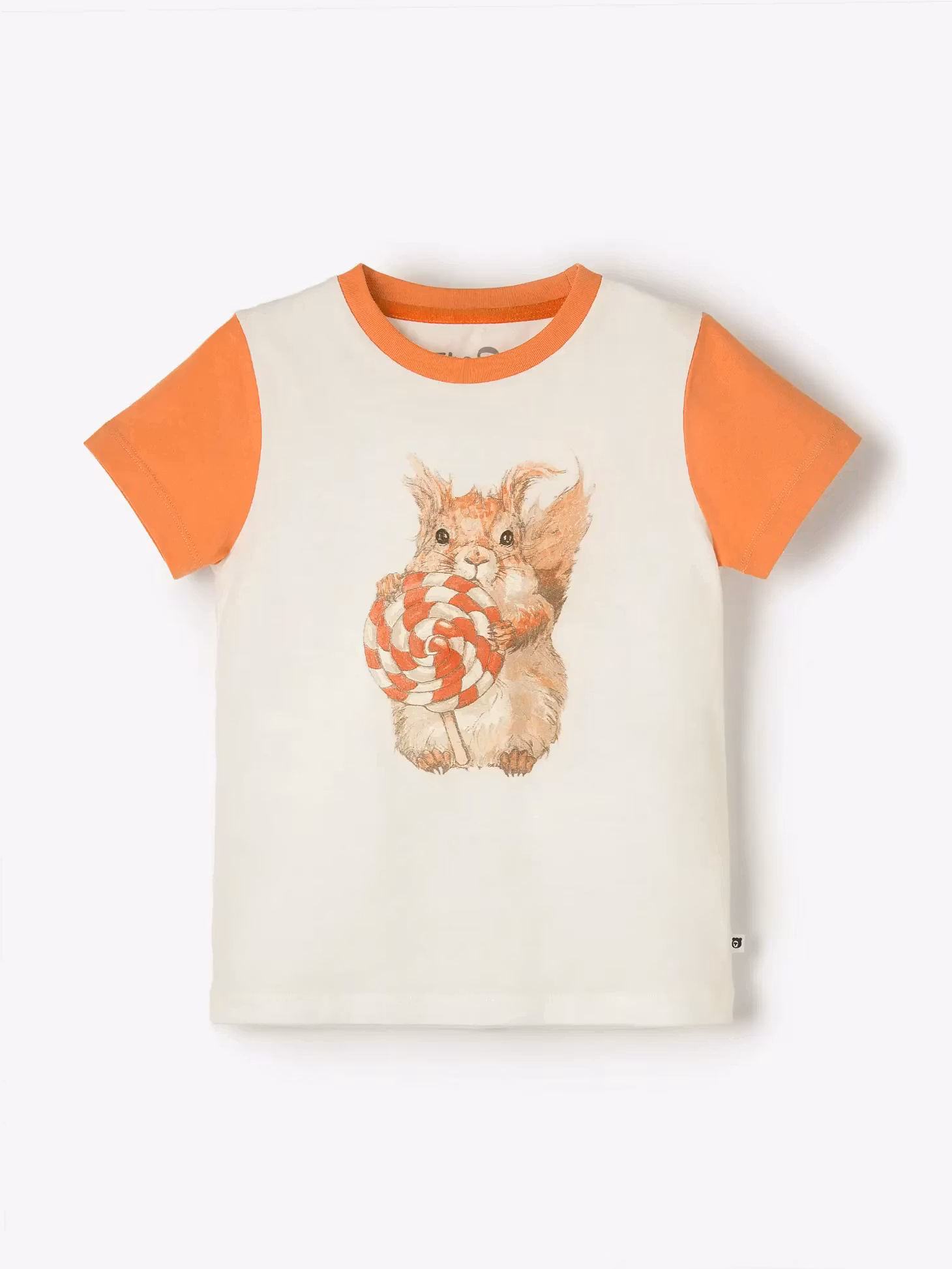 Kortärmad t-shirt tröja Ekorre från The QT (2–8 år) eko bomull barn