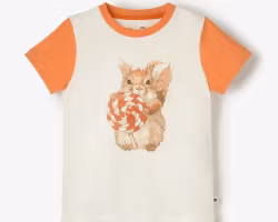 Kortärmad t-shirt tröja Ekorre från The QT (2–8 år) eko bomull barn