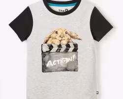 T-shirt kortärmad Filmkanin – Unisex & Ekologisk Tröja för Barn | The QT 2–8 år