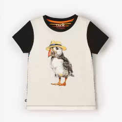 Kortärmad t-shirt tröja barn - Lunnefågel – Ekologisk & Unisex | The QT 2–8 år