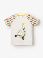 T-shirt tröja barn kortärmad skateande Kakaduva - 2-8år ekologisk bomull