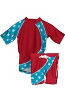 Zunblock UV-set baby/barn - Rocky Stars Röd 74/80cl