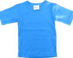 Basic t-shirt tröja för barn - kortärmad Klarblå 70/80,80/90cl