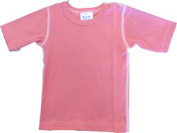 Basic t-shirt tröja för barn - kortärmad mörkrosa 70/80, 80/90cl