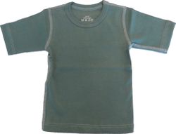 Basic t-shirt tröja för barn - kortärmad militärgrön 70/80cl, 80/90cl