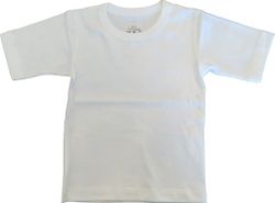 Basic t-shirt tröja för barn kortärmad vit 70/80cl, 80/90cl