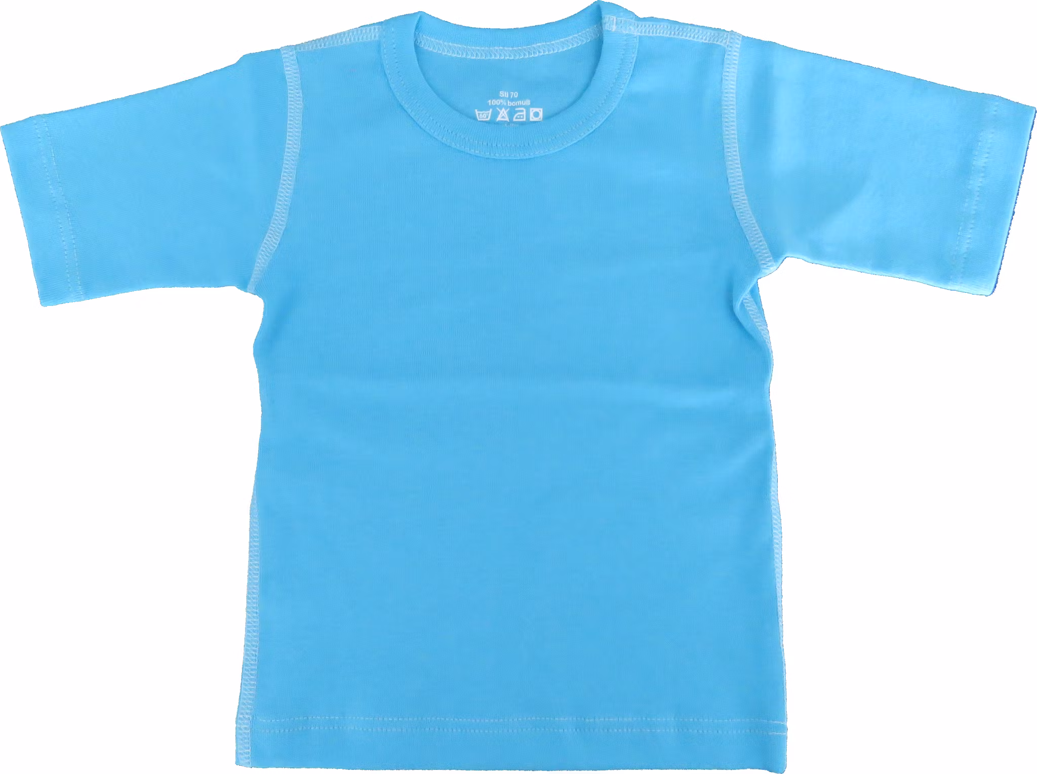 Basic t-shirt tröja för barn kortärmad turkosa 70/86cl