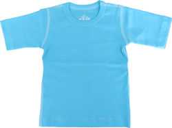 Basic t-shirt tröja för barn kortärmad turkosa 70/86cl