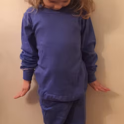Pyjamas 2-delad långärmad barn blå - 110-150cl