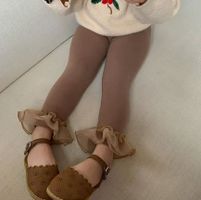 Barn Leggings Byxor Belle med volang - Brun 12mån-6år