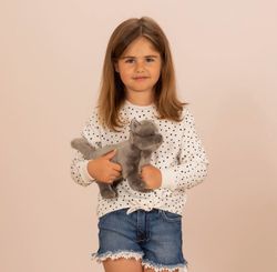 Mjukisdjur Gosedjur Katt Grå Carthusian  stående 20cm Teddy Hermann
