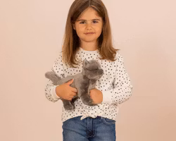 Mjukisdjur Gosedjur Katt Grå Carthusian  stående 20cm Teddy Hermann