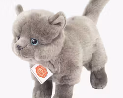 Mjukisdjur Gosedjur Katt Grå Carthusian  stående 20cm Teddy Hermann