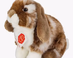 Mjukisdjur Gosedjur Kanin Dvärgvädur mörkbrun/vit 20cm Teddy Hermann