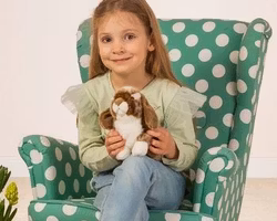 Mjukisdjur Gosedjur Kanin Dvärgvädur mörkbrun/vit 20cm Teddy Hermann