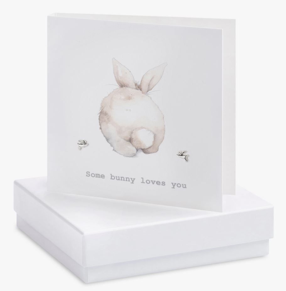 Kort + Örhängen i sterlingsilver - Some bunny loves you