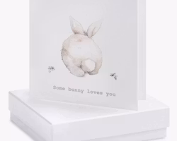 Kort + Örhängen i sterlingsilver - Some bunny loves you