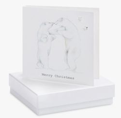 Julkort + Örhängen i sterlingsilver - Isbjörnar