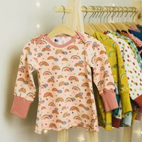 Tunika Tröja baby barn - rosa med regnbågar 50-104cl