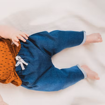 Sweatpants byxor mjukisbyxor baby barn - utan mudd Jeansblå 50-92cl