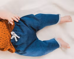 Sweatpants byxor mjukisbyxor baby barn - utan mudd Jeansblå 50-92cl