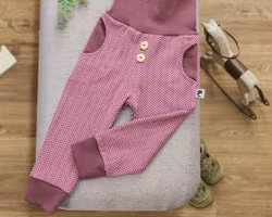 Baby Byxor fiskbensmönstrat jacquardtyg rosa 50-104cl babykläder