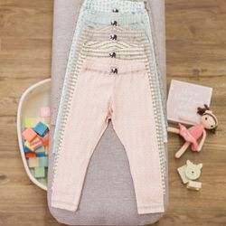 Baby Barn Leggings Byxor Rosa med regnbågar 50-104cl