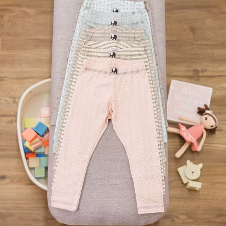 Baby Barn Leggings Byxor Rosa med regnbågar 50-104cl