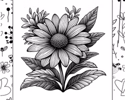 Målarbok för Vuxna - Snittblommor 20 sidor