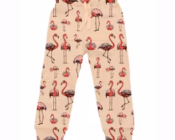 Barnkläder Tunna mjukisbyxor - Flamingo 1-8år miljövänliga barnkläder
