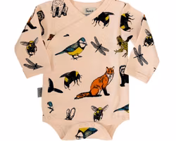 Body omlott för baby - Kanin och vänner - 3-12mån Fauna kids ekologisk bomull