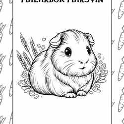 Målarbok för barn Marsvin - 25 sidor som du skriver ut hemma