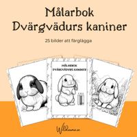 Målarbok för barn Dvärgvädurs kaniner - 25 sidor