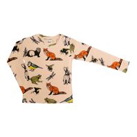 Långärmad t-shirt tröja för barn - Kanin med vänner 1-8år ekologiska barnkläder