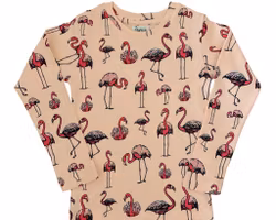 Barnkläder Långärmad t-shirt tröja eko bomull- Flamingo 1-8år