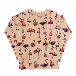 Barnkläder Långärmad t-shirt tröja eko bomull- Flamingo 1-8år