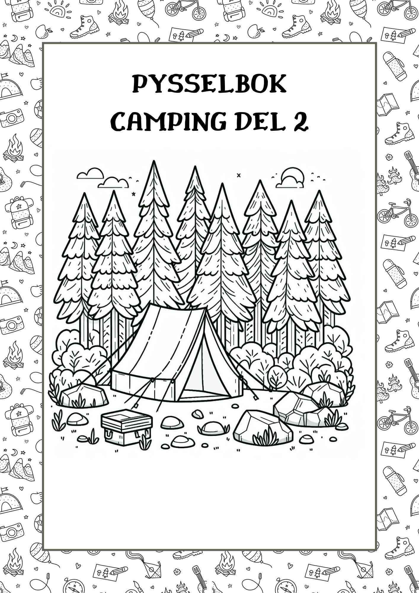 Pysselbok för barn - Camping Del 2 - 30 sidor att skriva ut hemma