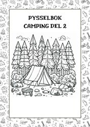 Pysselbok för barn - Camping Del 2 - 30 sidor att skriva ut hemma