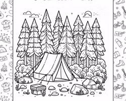 Pysselbok för barn - Camping Del 2 - 30 sidor att skriva ut hemma