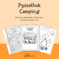 Camping pysselbok för barn - 30 sidor att skriva ut hemma