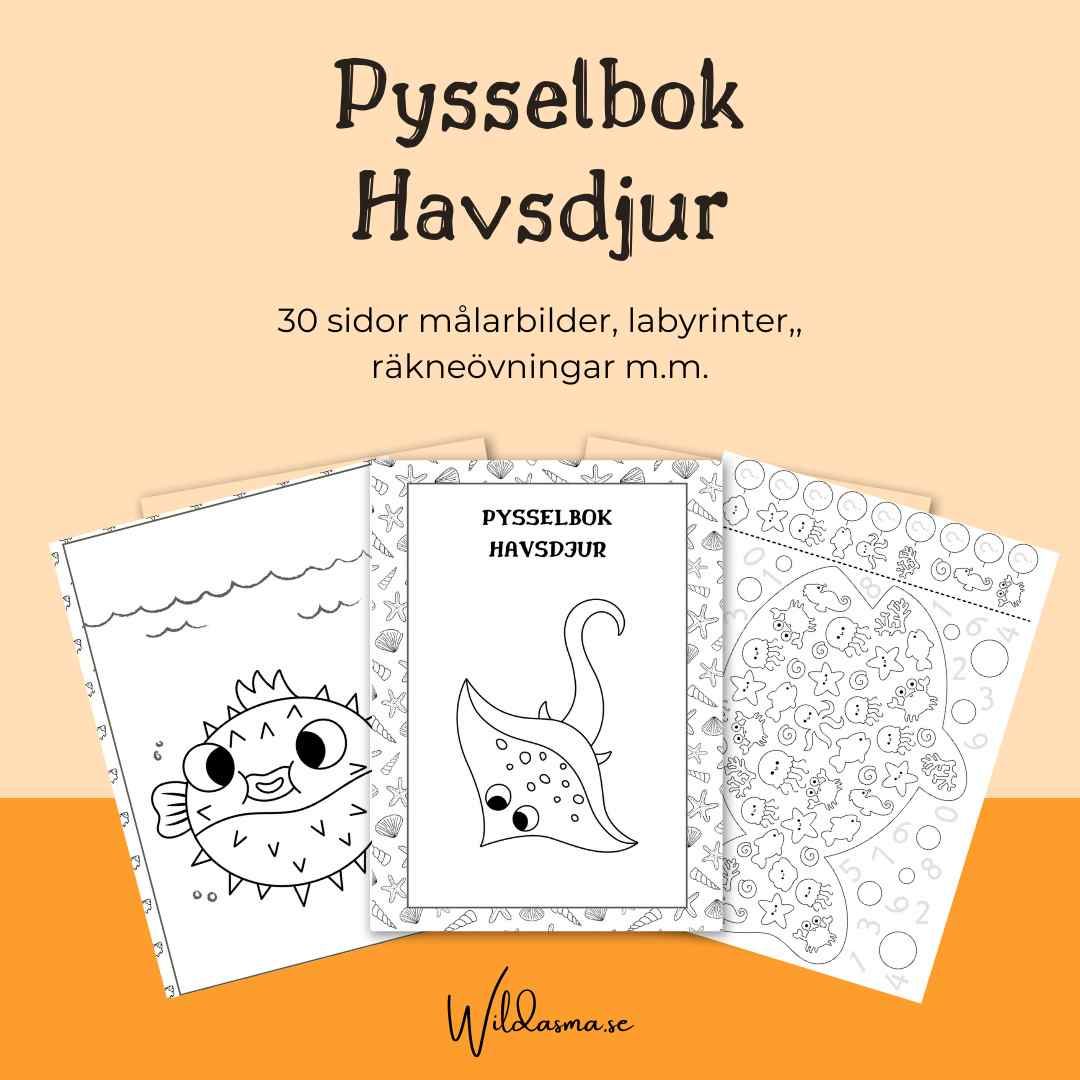 Pyssel för Barn – Havsdjur 30 sidor att skriva ut hemma