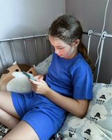 Sommarpyjamas för barn shorts+T-shirt  Blå  80-130cl