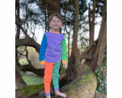 Myskläder Tröja + byxor våfflad eko bomull barn/vuxna - Dayglow 1år - Large